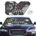thumbnail image 2 of Kdxio I Love Coffee Print Windshield Sun Shade,UV Rays and Sun Heat Protection,Sunshade for Car Windshield,Car Shade Front Windshield - Small, 2 of 6