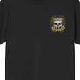 thumbnail image 2 of Skull w/ Crown and Floral on Black Short Sleeve Adult T-Shirt-5XL, 2 of 4