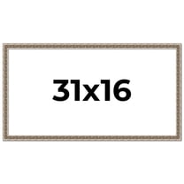 31x16 Frame Silver Versailles Ornate Solid Wood Picture Frame | 1 Inch Moulding Width | Interior