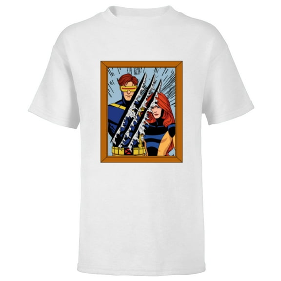 Marvel Studios X-Men ’97 Cyclops Jean Photo Wolverine Claws- Short Sleeve T-Shirt for Kids - Customized-White