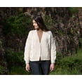 thumbnail image 5 of Irish Cardigan Sweater for Women Soft Merino Wool Blend Cable Knit Boyfriend Large Coat, 5 of 6