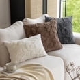 thumbnail image 2 of SUSIELADY Throw Pillow Covers 20x12 Inch Set of 2 – Leaf Pattern Plush Decorative Pillowcases for Couch Bed Sofa Farmhouse Spring Summer Decor, Dark Gray, 2 of 5