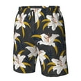thumbnail image 4 of Logiee Lilies Flowers Print Mens Swim Trunks Quick Dry Board Shorts,Breathable Hawaii Beach Shorts Swimwear Bathing Suits-XX-Large, 4 of 6
