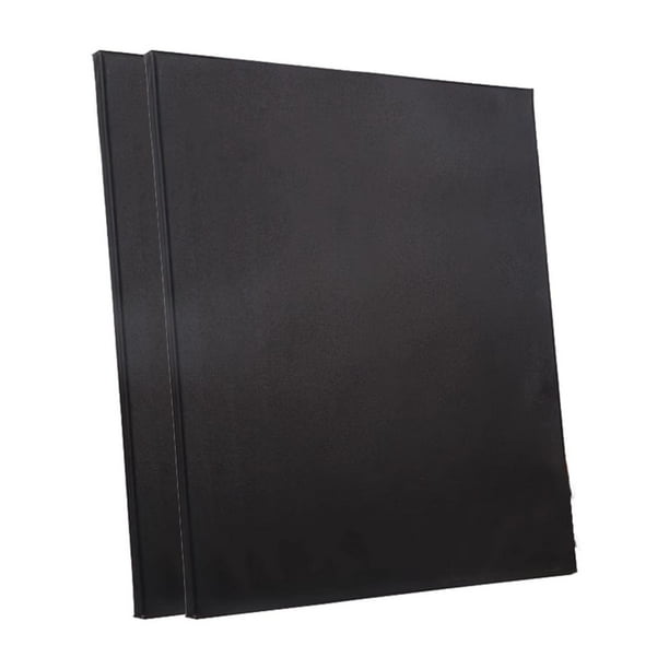 2 piezas de lona negra estirada Paneles de lona de algodón de algodón suministros de arte de pintura marco de madera de lienzo para la elaboración de 50x60cm