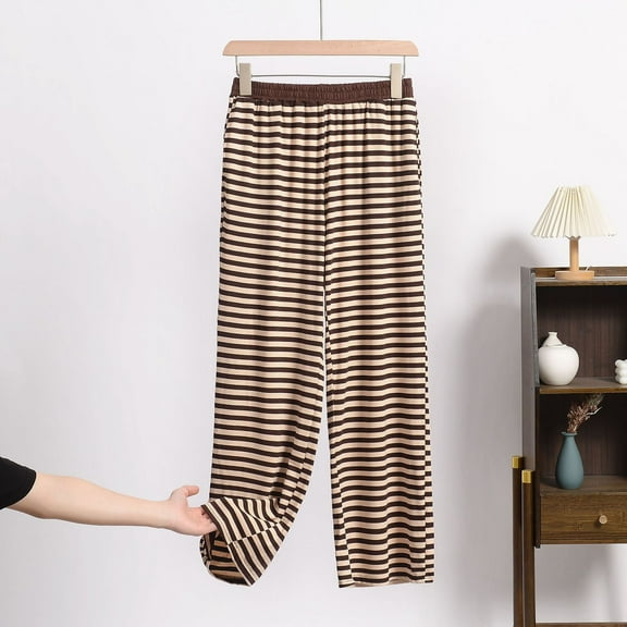 Hfnxid Womens Pajama Pants Lightweight Women's Loose Printing Plus Size Pants Elastic Waist Trousers Home Wear Pajama Pants