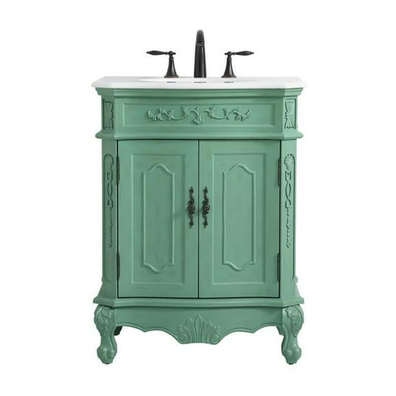 Elegant Kitchen and Bath 27 inch Single Bathroom vanity in vintage mint