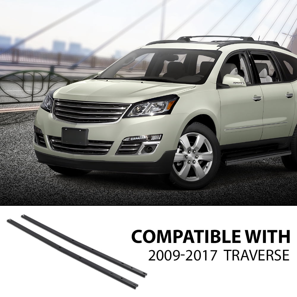 CROSSDESIGN Black Roof Rack Side Rail Package Fit for 2009-2017 Chevrolet Traverse