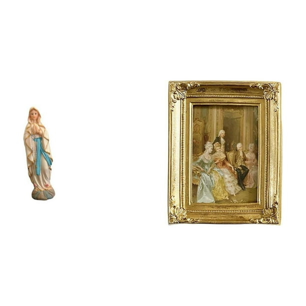 Estatua,Colección religiosa de estatuas de la Virgen María,Resina y figura de dama,Marco de fotos,Soporte de resina para marco de fotos,colgador para tarjetas