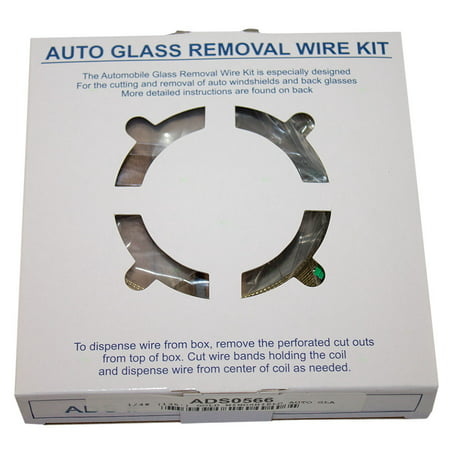 Windshield Auto Glass Removal Wire Kit 135' ft Stainless Steel Gold Braided Wiring w/ 4 Handles for Auto Glass Cutting Repair