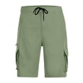 thumbnail image 4 of Chiccall Mens Cargo Shorts Plus Size Lightweight Summer Casual Elastic Waist Drawstring Outdoor Hiking Work Shorts with Multi Pockets, 4 of 7