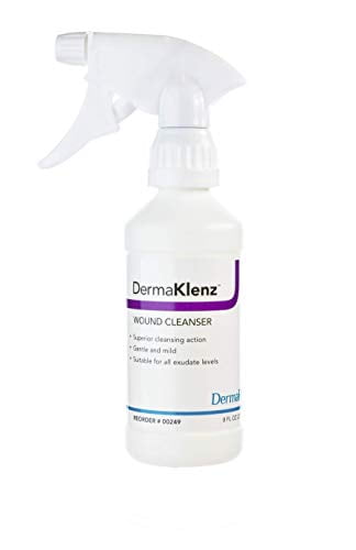 DermaKlenz Skin Cleansing Wound Wash, 2 Pack - 4 oz. Spray Bottle – No Rinse Saline Solution, Zinc Infused, Latex and Detergent Free - Non-Irritating Antiseptic for Scrapes, Cuts, Scars, Piercings