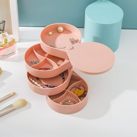 earring holder jewelry organizer storage bracelets box travel rotating tray layer rings necklace case