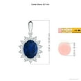 thumbnail image 5 of ANGARA Natural 2 Ct Sapphire Pendant with Floral Diamond Halo in 14K White Gold for Women (Size-9x7mm) | September Birthstone, Anniversary, Jewelry Gift for Women | Natural Blue Sapphire Necklace, 5 of 9