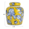 thumbnail image 2 of Creative Co-Op Decorative Small Ceramic Ginger Jar with Lid, Yellow, 2 of 4