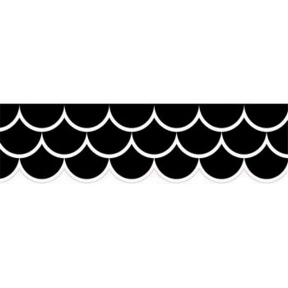 Creative Teaching Press Black Scallops EZ Border, 48 Feet Per Pack, 3 Packs
