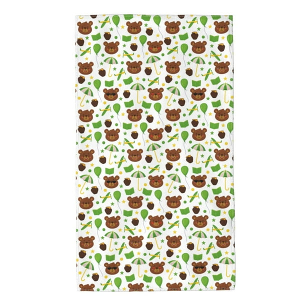 Balery Cute Bear Toalla de Microfibra Premium con Estampado – 27.5x16 pulgadas, Alta Absorción, Suave y Aterciopelada, Secado Rápido