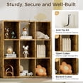 thumbnail image 6 of 9 Wood Cube Storage Organizer with Open Back and Removable Back Panels, 11In Brown Cube Storage Bookshelf, Cubicle Shelf Bookcase for Home Office Bedroom Living Room, Vertical or Horizontal, 6 of 18