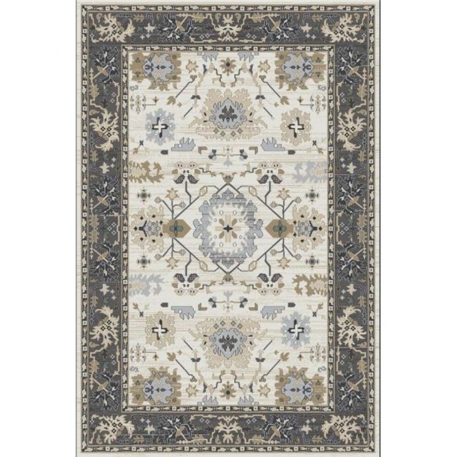 DynamicRugs YA698531190 8531 Yazd Collection 5.3 x 7.7 in. Traditional Rectangle Rug, Ivory & Grey