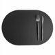 thumbnail image 1 of 4-pack Coasters in faux leather Oval Black 43x30cm black, 1 of 3