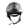 thumbnail image 4 of 1Storm Motorcycle Half Face Helmet Mopeds Scooter Pilot with retractable Inner Smoked Visor HKY205V, Blue Flag, 4 of 8