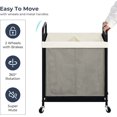 thumbnail image 6 of Laundry Hamper 2 Section, 100L Rolling Laundry Sorter Cart with Removable and Washable Liner Bag, Rolling Clothes Hamper with Metal Handle for Laundry Room and Bedroom, 6 of 13