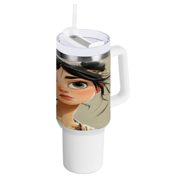 40 Oz Car Handle Water Bottle Water Cup Water Bottle Water Jug Coffee Cup Travel Water Bottle Super Cute Girl