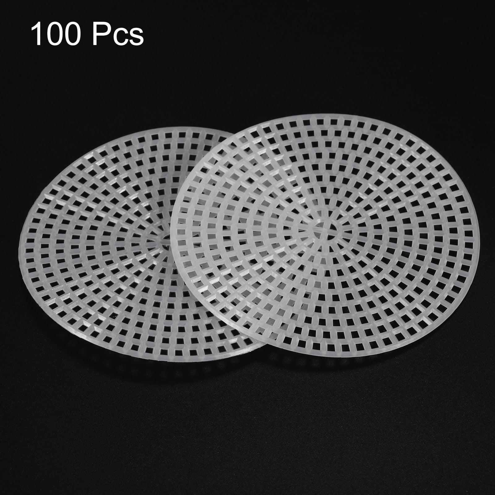100Pcs Round Plastic Canvas Mesh Sheets 7.7cm / 3.03inch Circle Mesh Mat for Embroidery Knit Crochet Needlework