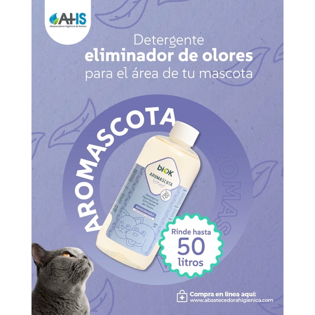 Detergente eliminador de Aromas de mascotas - Aromascota 1 Litro - Marca BIOK