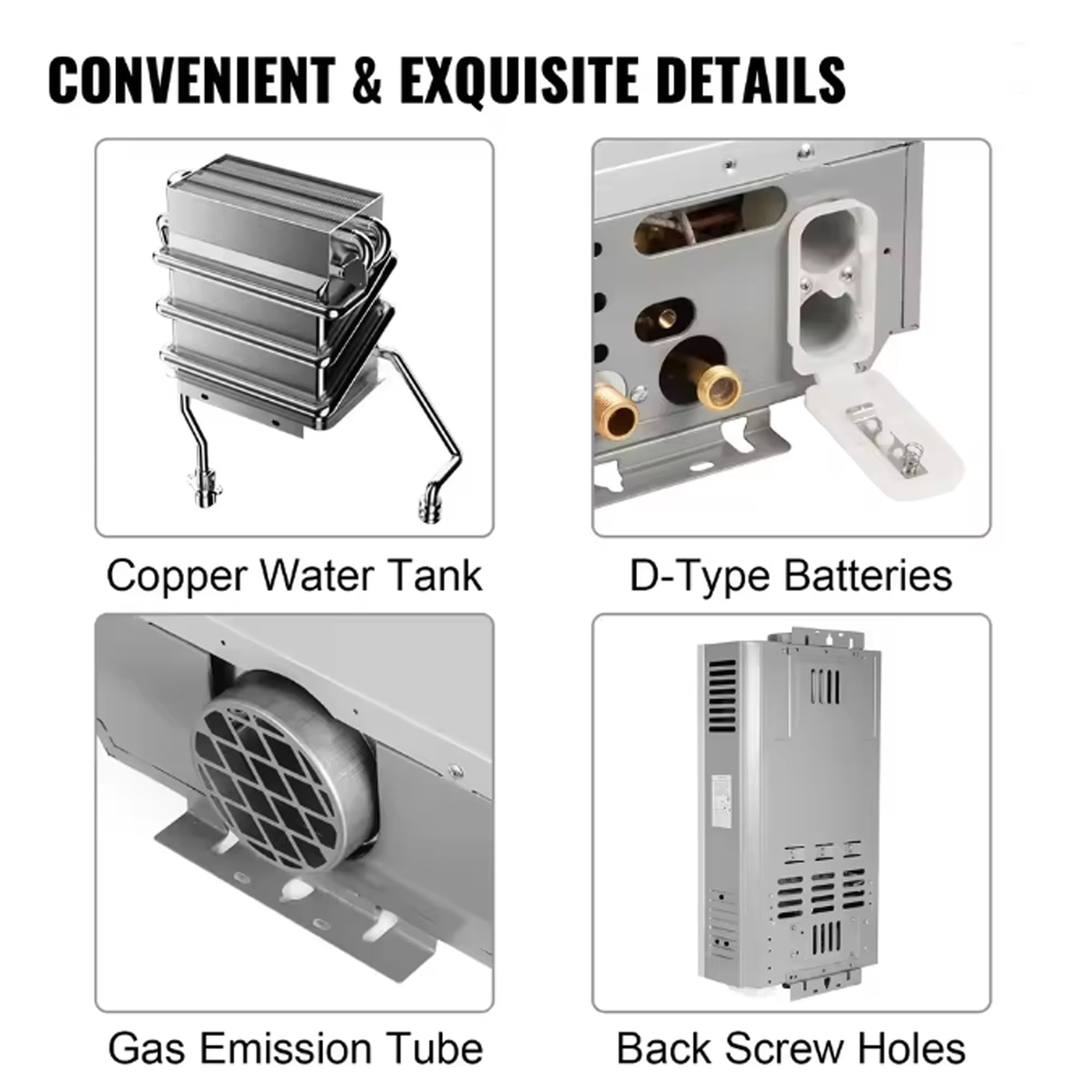 Tankless Water Heater LPG Propane with Digital Display, 2.7GPM 10L Portable Instant Hot Gas Water Heater for Indoor and Camping