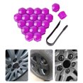 thumbnail image 4 of Tuercas de la rueda de automóvil Caps Universal Auto Hub Tornillo Cubierta de reemplazo Reemplazo a prueba de polvo Nueces Tuercas Tornillos Protector con clip Púrpura 21mm 20 Piezas kenally VI014416-18, 4 of 7