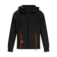 thumbnail image 3 of Hoodies for Men Half Zip Hooded Sweatshirt Cargo Vintage Pullover Casual Solid Color Hoody Drawstring Hoodies Workout Gym Sports Outdoor Jacket Sportwear Tops with Pocket, 3 of 3