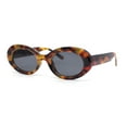 thumbnail image 2 of Womens Iconic Mod Thick Plastic Oval Round Classic Sunglasses Tortoise - Black, 2 of 4