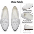 thumbnail image 5 of LANCROP Women's Pointed Toe Mesh White Ballet Flats Low Heel Wedding Flats Shoes with Bow, 5 of 10