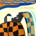 thumbnail image 5 of Orange and Black Wavy Checkered 17" School Backpacks for Teens,Waterproof Oxford Fabric,S-Shape Padded Straps for School,Travel,Hiking,Camping, 5 of 6