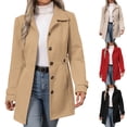 thumbnail image 1 of NJDVHB Manteaux d'Automne et d'Hiver pour Femmes, Trench pour Femmes, Veste Matelassée pour Femmes, Blouse Ajustée à Manches Longues Décontractée Unie pour Femmes, Manteaux d'Extérieur, Noir, P, 1 of 5