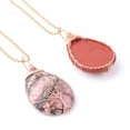thumbnail image 3 of Tree of Life Water Drop Necklace & Pendant Rose Gold Wrap Wire Natural Gem Stone, 3 of 6