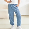 thumbnail image 6 of IFNWSV Girls Jeans Tencel Thin Summer Lyocell With Bow Lace Wide Leg Flare Light Blue 9-10 Years, 6 of 7