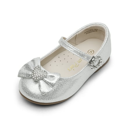 

Dream Pairs Kids Girls Toddlers Mary Jane Flats Shoes Casual Princess Dress Shoes ANGEL-22 SILVER Size 4 Toddler