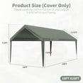 thumbnail image 2 of Pakunoda 10' X 20' Carport Canopy Replacement Cover, Portable Car Garage Shelter Party Top Tent with 34PC Ball Bungees, Light Grey (Only Cover, Frame Not Included), 2 of 8