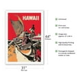 thumbnail image 2 of Hawaii - Outrigger Canoe Voyage - Vintage Hawaiian Travel Poster by Ray Lanterman c.1974 - Fine Art Rolled Canvas Print (Unframed) 27in x 40in, 2 of 4