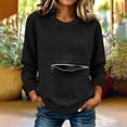 thumbnail image 2 of Otvok Zip‑Kangaroo‑Pocket Sweatshirt for Women, Crew Neck Long Sleeve Relaxed Pullover Tops, 2 of 7