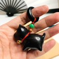 thumbnail image 4 of MOMOJIA Detailed Carved Wood Cats Sculpture Miniature Ornament with Eyecatching Eyes, 4 of 13