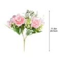 thumbnail image 3 of Tainini Artificial Roses Flowers Arrangement Silk Bouquet for Home Office Parties Bridal and Wedding Decor,11.6in, 3 of 5