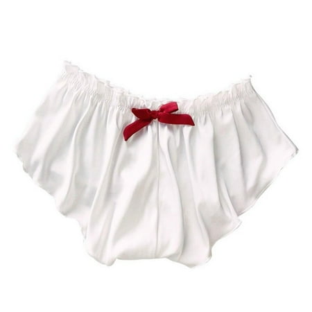 

Fantadool Silk Satin Womens Panties Flowers Floral Plus Size Lace Pajamas Underwear Women Shorts