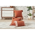 thumbnail image 4 of Anna Rust Solid Woven Square Accent Throw Pillow, 18" x 18", 4 of 7
