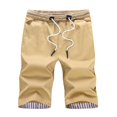 thumbnail image 6 of TKKCS Mens Cotton Drawstring Shorts with Pockets- Knee Length Elastic Waist Flat Front Regular Fit Summer Casual Beach Shorts Khaki Size XL, 6 of 9