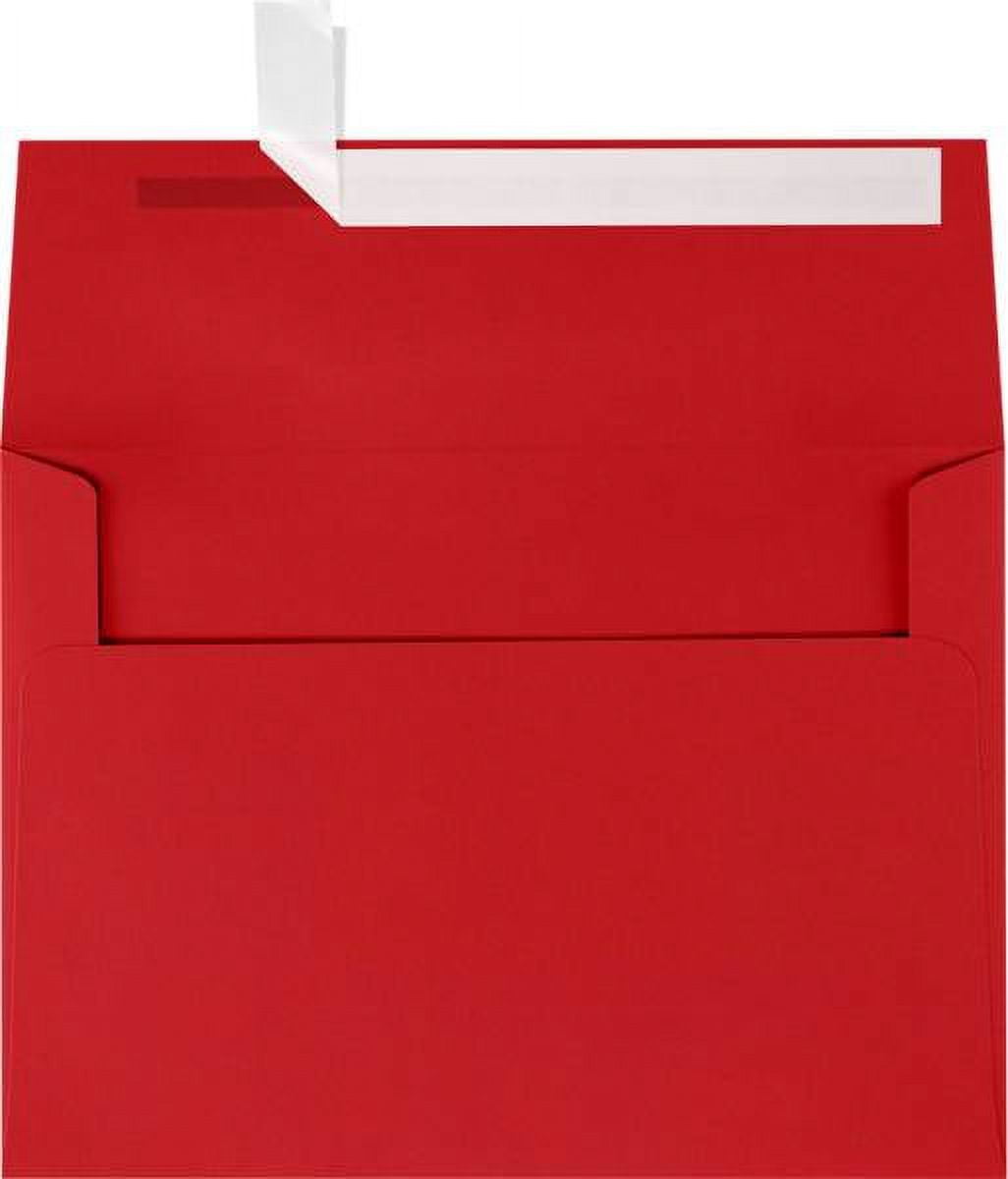 LUXPaper A7 Invitation Envelopes, 5 1/4 x 7 1/4, Holiday Leaves on Ruby Red, 250/Pack