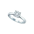 thumbnail image 1 of Golden Star 18kt White Gold Round Diamond Cluster Bridal Wedding Engagement Ring 7/8 Cttw, 1 of 1