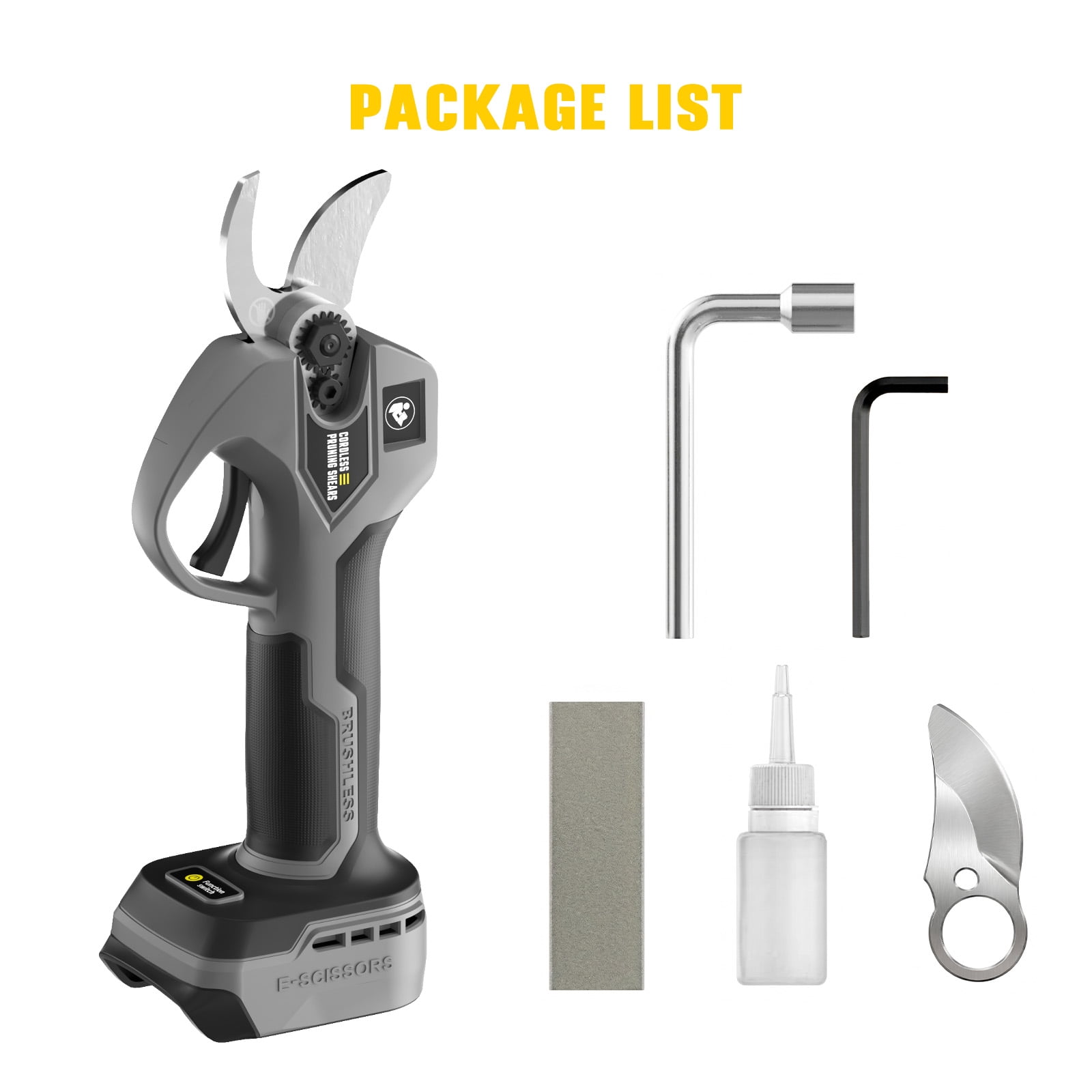 Cordless Electric Pruning Shears for DeWalt 20V Max Battery, 500W Brushless Power Pruner with 1.2 Inch Adjustable Cutting Diameter, SK5 Blade Tree Branch Cutter Trimmer for Garden (Tool Only)