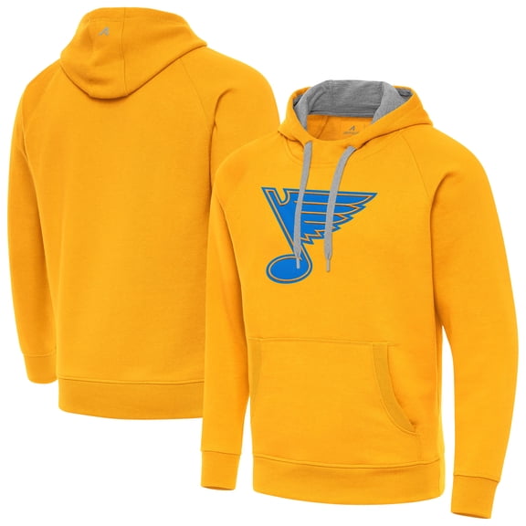 Men's Antigua Gold St. Louis Blues Victory Pullover Hoodie